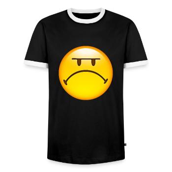 Smiley Glossy Mad - T-shirt contrasté Homme - noir/blanc - Devant - AI Model Female 172 light (172cm) & AI Model Male 178 light (178cm)