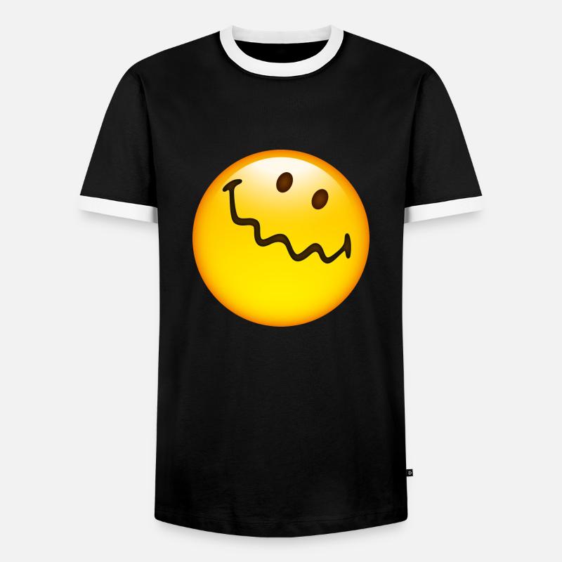 Smiley Glossy Uncertain - Men's Ringer Shirt - black/white