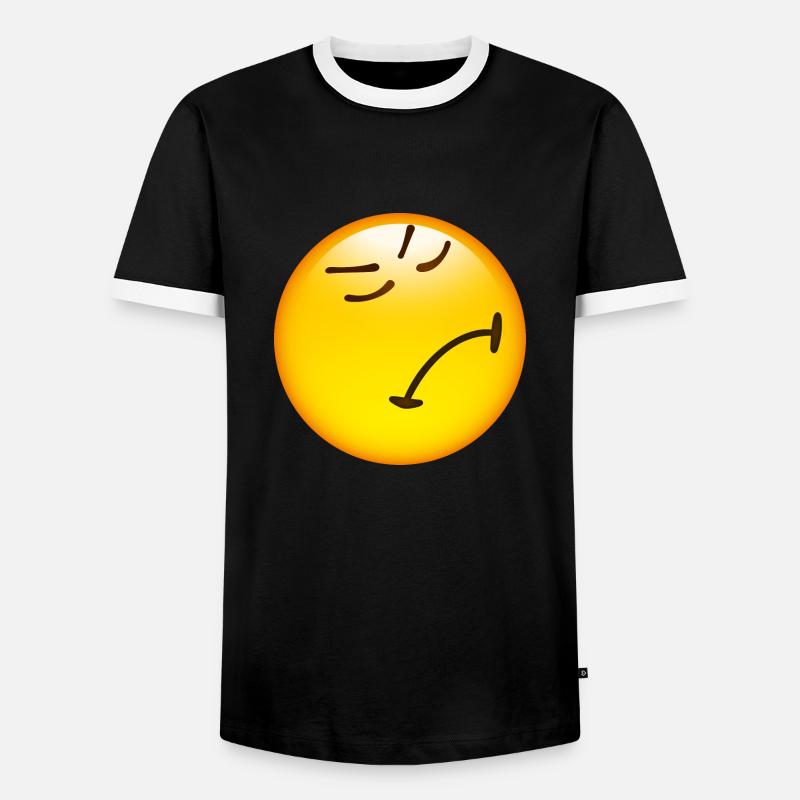 Smiley Miffed - Männer Kontrast-T-Shirt - Schwarz/Weiß