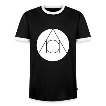 Zeichen der Alchemie - Männer Kontrast-T-Shirt - Schwarz/Weiß - Vorne - AI Model Female 172 light (172cm) & AI Model Male 178 light (178cm)