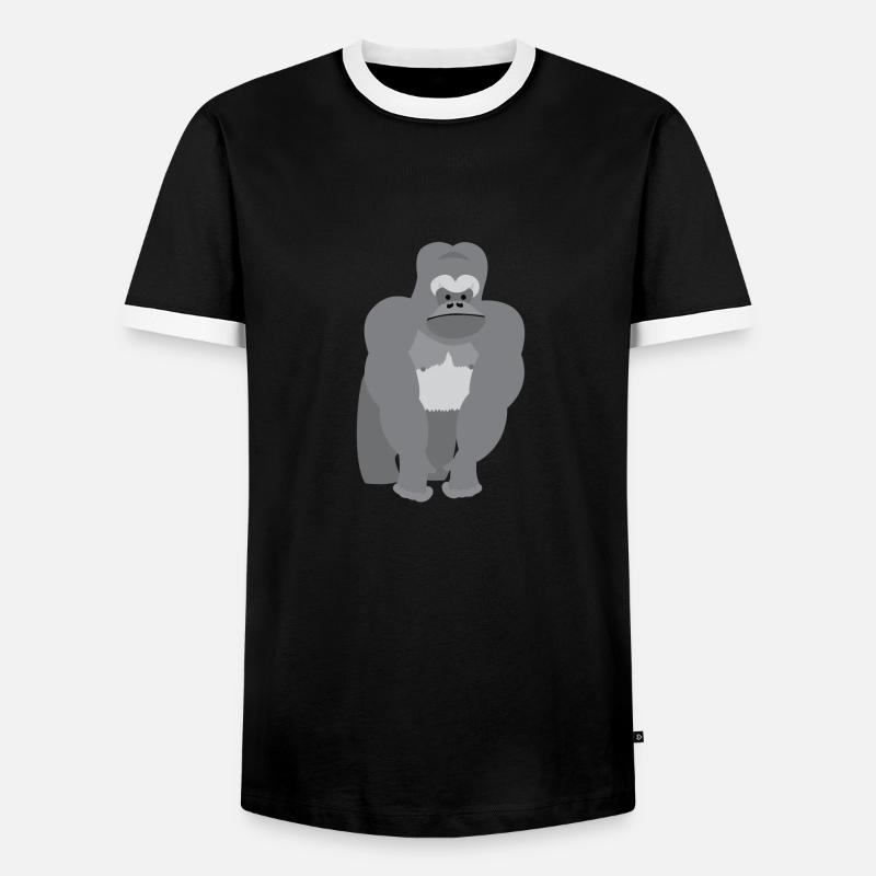 Großaffe Ridgeback Gorilla - Männer Kontrast-T-Shirt - Schwarz/Weiß