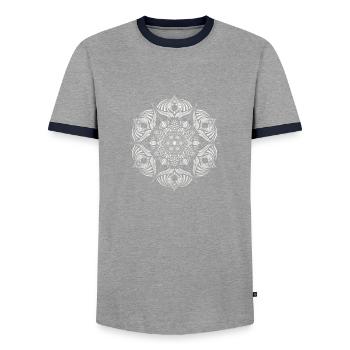 Mandala - T-shirt contrasté Homme - gris/marine  - Devant - AI Model Female 172 light (172cm) & AI Model Male 178 light (178cm)