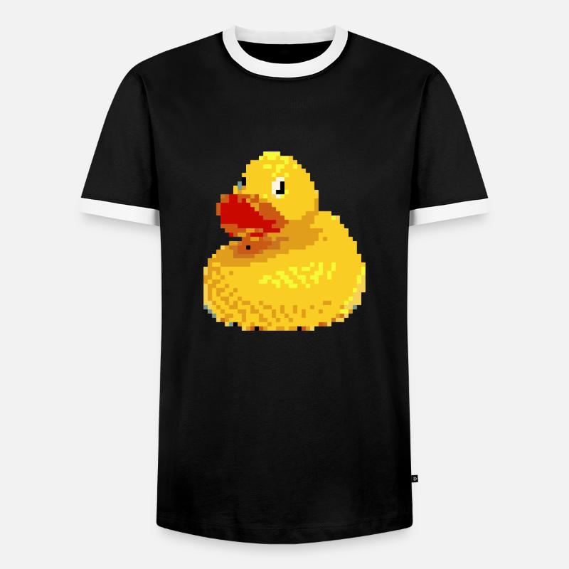 Pixel Gummiente - Männer Kontrast-T-Shirt - Schwarz/Weiß