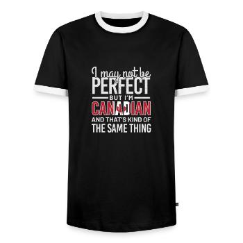 canadien - T-shirt contrasté Homme - noir/blanc - Devant - AI Model Female 172 light (172cm) & AI Model Male 178 light (178cm)