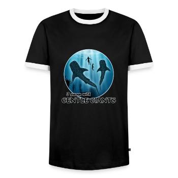 Whale sharks - Men's Ringer Shirt - black/white - Front - AI Model Female 172 light (172cm) & AI Model Male 178 light (178cm)