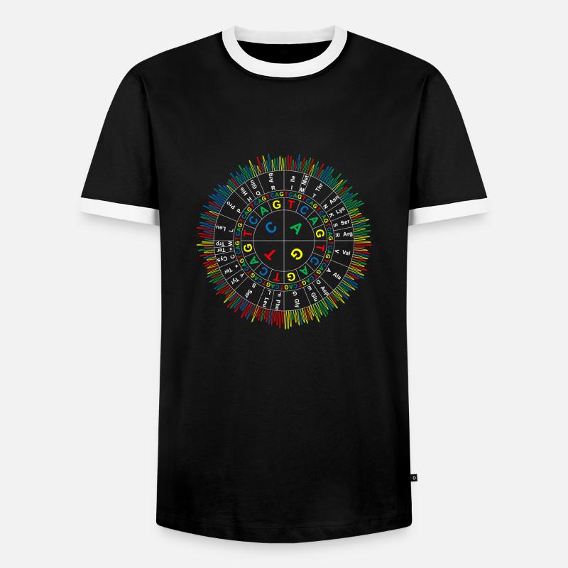 Sanger Codon Circle (dunkler Hintergrund) - Männer Kontrast-T-Shirt - Schwarz/Weiß