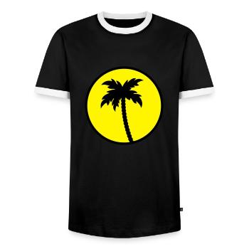 palme design sonne - Männer Kontrast-T-Shirt - Schwarz/Weiß - Vorne - AI Model Female 172 light (172cm) & AI Model Male 178 light (178cm)