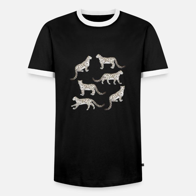 Snow leopard selection - Men's Ringer Shirt - black/white