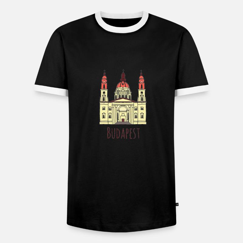 Budapest - Männer Kontrast-T-Shirt - Schwarz/Weiß