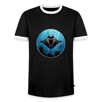 Mantarochen - Männer Kontrast-T-Shirt - Schwarz/Weiß - Vorne - AI Model Female 172 light (172cm) & AI Model Male 178 light (178cm)