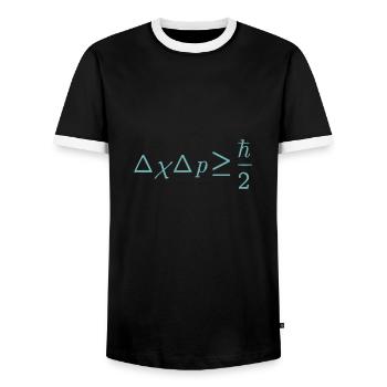 Schrodinger equation quantum physics gift - Men's Ringer Shirt - black/white - Front - AI Model Female 172 light (172cm) & AI Model Male 178 light (178cm)
