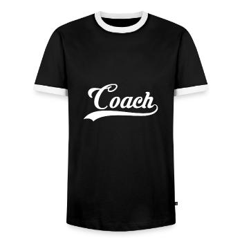 Coach Trainer Sport Geschenk - Männer Kontrast-T-Shirt - Schwarz/Weiß - Vorne - AI Model Female 172 light (172cm) & AI Model Male 178 light (178cm)