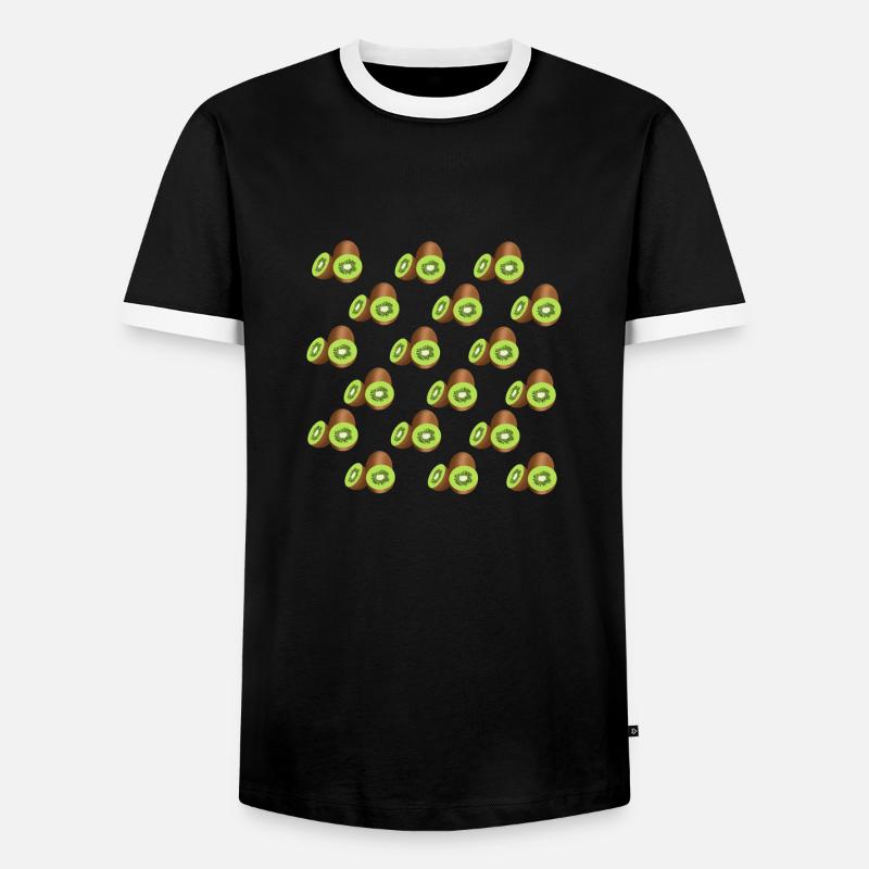 kiwi - Men's Ringer Shirt - black/white