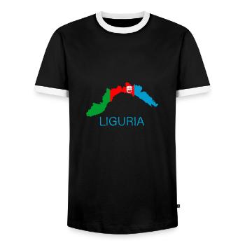 Ligurie - T-shirt contrasté Homme - noir/blanc - Devant - AI Model Female 172 light (172cm) & AI Model Male 178 light (178cm)
