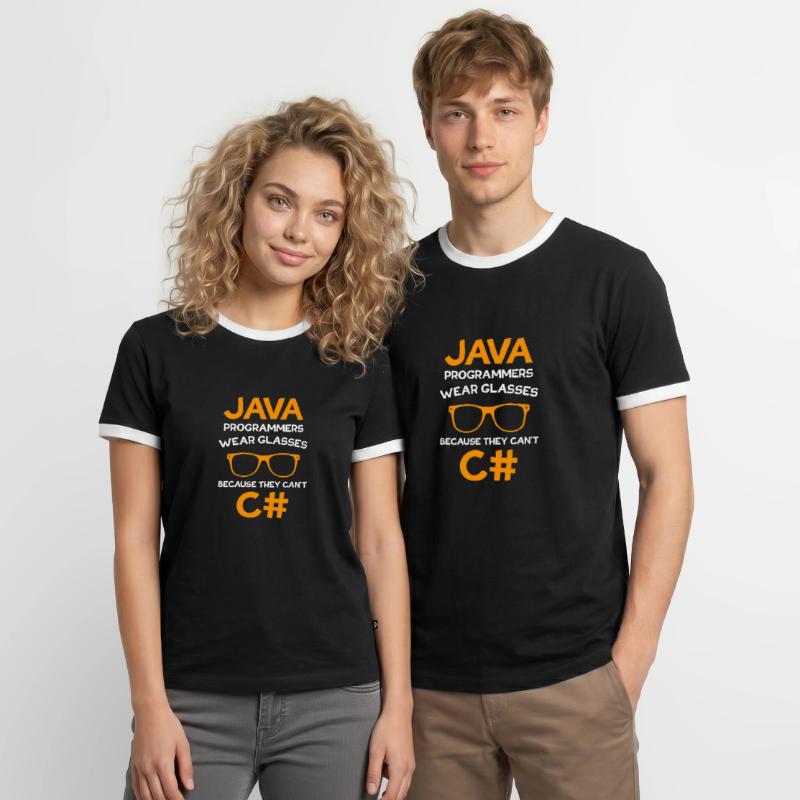 Java Programmers wear Glasses C# Programmer Männer Kontrast-T-Shirt