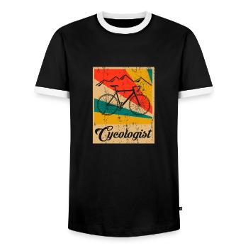 Cycologist Bike Vintage Fahrrad Geschenk - Männer Kontrast-T-Shirt - Schwarz/Weiß - Vorne - AI Model Female 172 light (172cm) & AI Model Male 178 light (178cm)