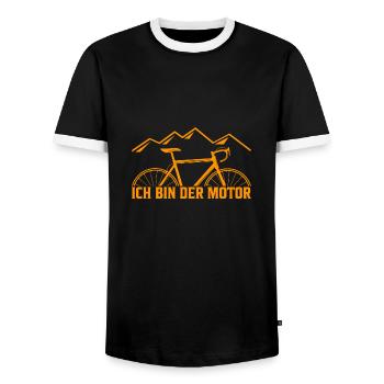 ich bin der Motor Bike Fahrrad Geschenk - Männer Kontrast-T-Shirt - Schwarz/Weiß - Vorne - AI Model Female 172 light (172cm) & AI Model Male 178 light (178cm)