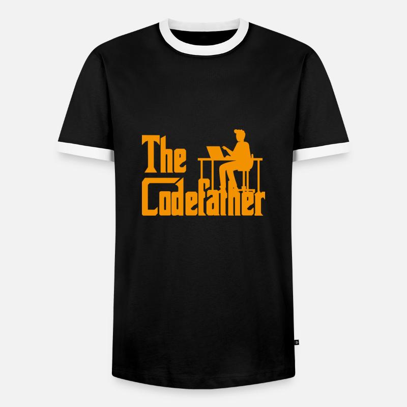 The Codefather Coding Programierer Geschenk - Männer Kontrast-T-Shirt - Schwarz/Weiß