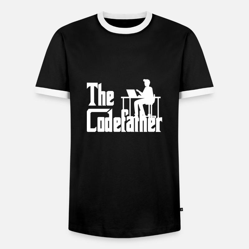 The Codefather Coding Programier Cadeau - T-shirt contrasté Homme - noir/blanc