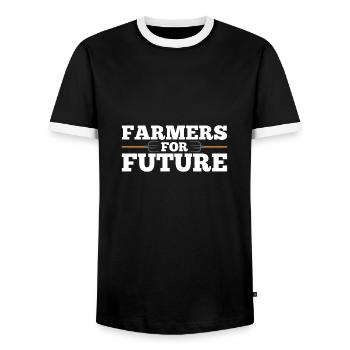 Farmers for Future Farmer Farmer Gift - T-shirt contrasté Homme - noir/blanc - Devant - AI Model Female 172 light (172cm) & AI Model Male 178 light (178cm)