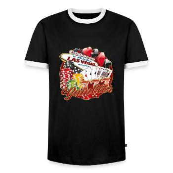 Las Vegas Gambler - T-shirt contrasté Homme - noir/blanc - Devant - AI Model Female 172 light (172cm) & AI Model Male 178 light (178cm)