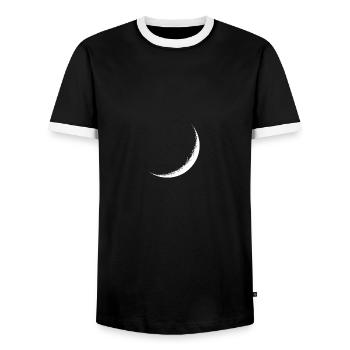 Hoodie Mond Moon - Männer Kontrast-T-Shirt - Schwarz/Weiß - Vorne - AI Model Female 172 light (172cm) & AI Model Male 178 light (178cm)