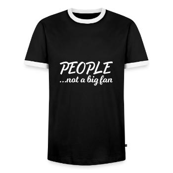 People not a big Fan Introvert Antisocial - Men's Ringer Shirt - black/white - Front - AI Model Female 172 light (172cm) & AI Model Male 178 light (178cm)