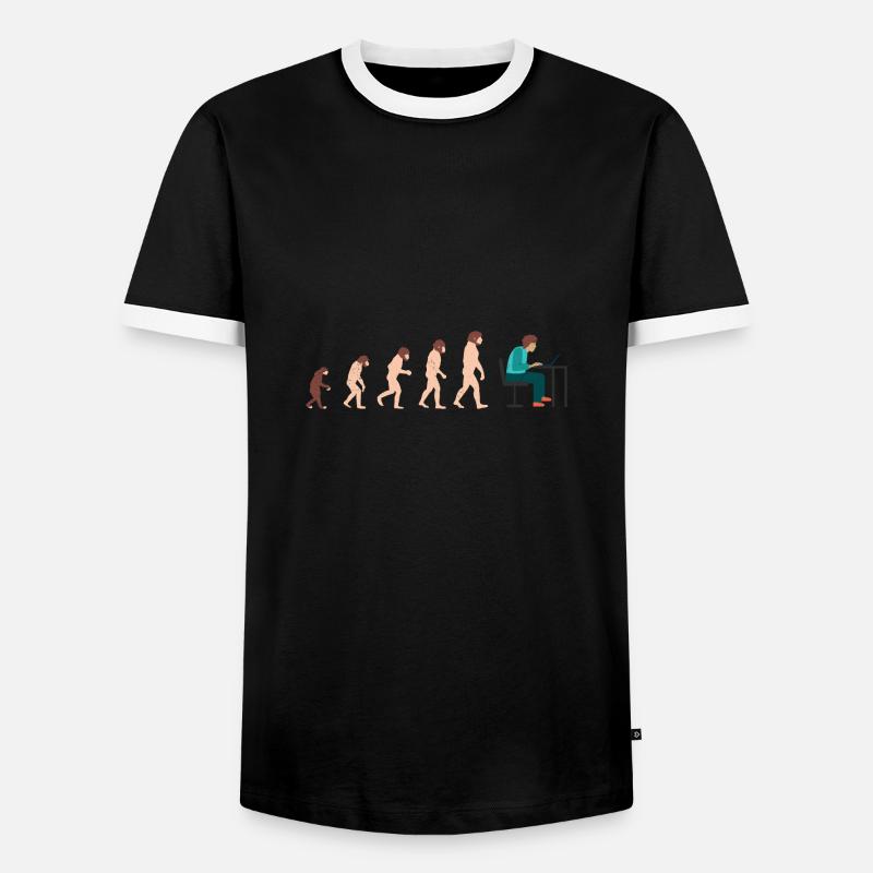 Evolution Developer Programmer gift idea - Men's Ringer Shirt - black/white