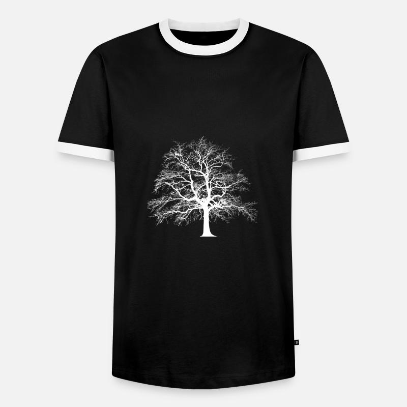 Baum - Männer Kontrast-T-Shirt - Schwarz/Weiß