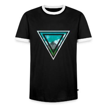 mountains triangle - Männer Kontrast-T-Shirt - Schwarz/Weiß - Vorne - AI Model Female 172 light (172cm) & AI Model Male 178 light (178cm)