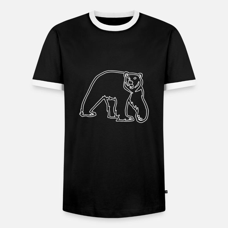 Eisbär - Einzelversion - Männer Kontrast-T-Shirt - Schwarz/Weiß