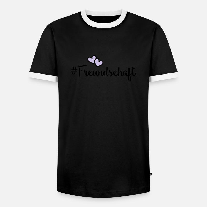 freundschaft herzen - Männer Kontrast-T-Shirt - Schwarz/Weiß