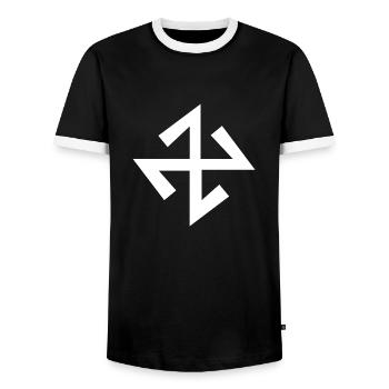 Character rune symbol gift spirit culture - Men's Ringer Shirt - black/white - Front - AI Model Female 172 light (172cm) & AI Model Male 178 light (178cm)