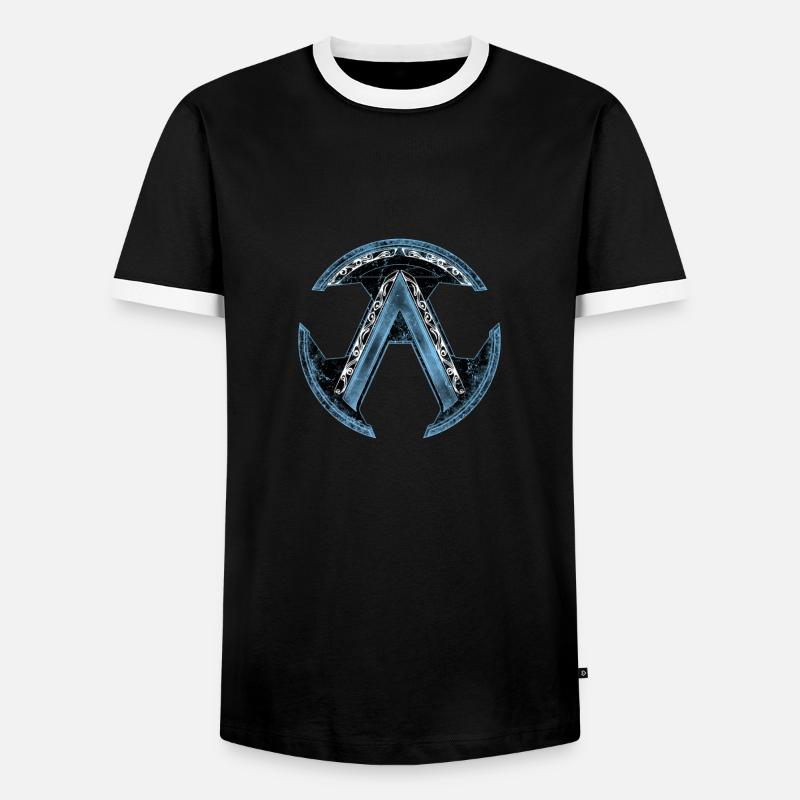 Celtic Sparta Lambda Blue Ice - Men's Ringer Shirt - black/white