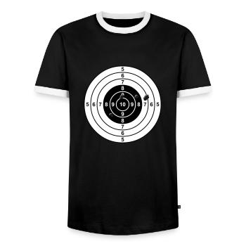 Ziel - Männer Kontrast-T-Shirt - Schwarz/Weiß - Vorne - AI Model Female 172 light (172cm) & AI Model Male 178 light (178cm)