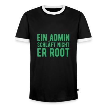 Ein Admin schläft nicht er Root Sysadmin Geschenk - Männer Kontrast-T-Shirt - Schwarz/Weiß - Vorne - AI Model Female 172 light (172cm) & AI Model Male 178 light (178cm)