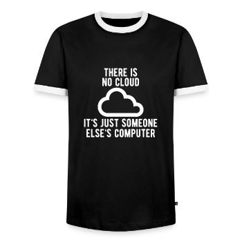 C'est juste le cadeau de l'administrateur informatique de quelqu'un d'autre - T-shirt contrasté Homme - noir/blanc - Devant - AI Model Female 172 light (172cm) & AI Model Male 178 light (178cm)