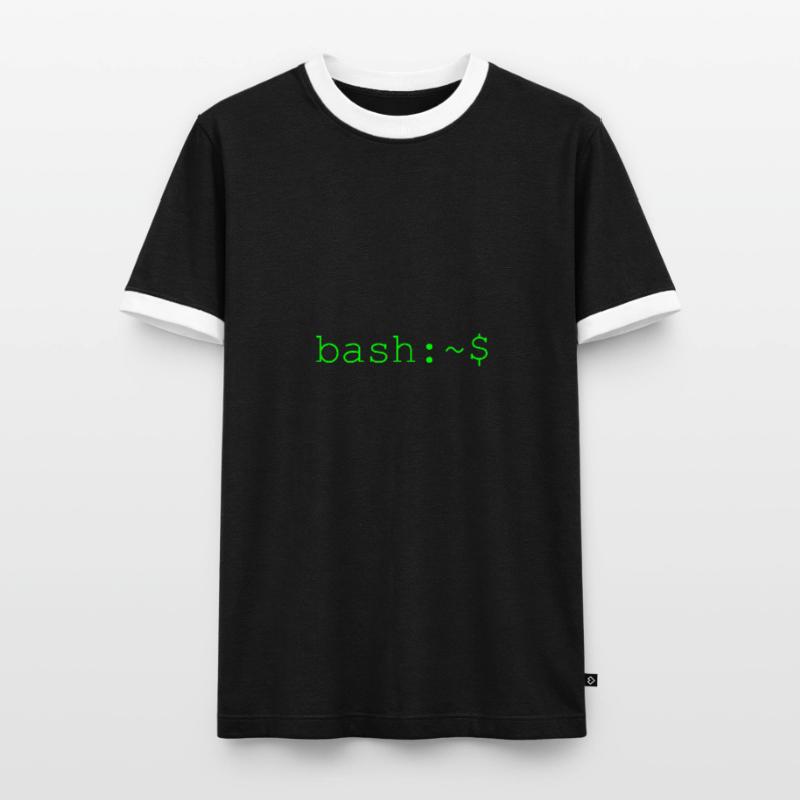 Console shell bash Linux T-shirt contrasté Homme