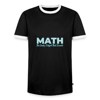 Math Le seul sujet qui compte Idée cadeau - T-shirt contrasté Homme - noir/blanc - Devant - AI Model Female 172 light (172cm) & AI Model Male 178 light (178cm)