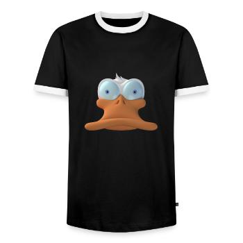Ank - T-shirt contrasté Homme - noir/blanc - Devant - AI Model Female 172 light (172cm) & AI Model Male 178 light (178cm)