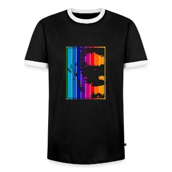 Film Joker - T-shirt contrasté Homme - noir/blanc - Devant - AI Model Female 172 light (172cm) & AI Model Male 178 light (178cm)