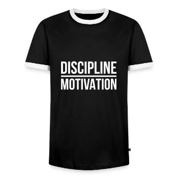 Discipline motivation gift - Men's Ringer Shirt - black/white - Front - AI Model Female 172 light (172cm) & AI Model Male 178 light (178cm)