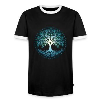 Arbre de vie Yggdrasil World Tree, arbre de vie - T-shirt contrasté Homme - noir/blanc - Devant - AI Model Female 172 light (172cm) & AI Model Male 178 light (178cm)