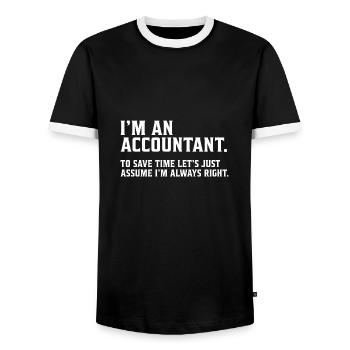 Je suis un comptable comptable conseiller financier cadeau - T-shirt contrasté Homme - noir/blanc - Devant - AI Model Female 172 light (172cm) & AI Model Male 178 light (178cm)