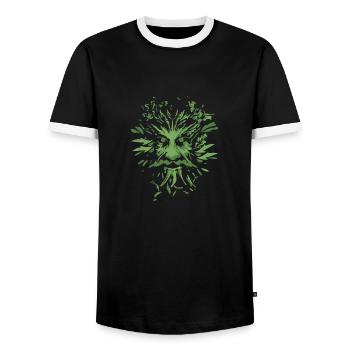 Keltische Symbole Grüner Mann Geschenkidee - Männer Kontrast-T-Shirt - Schwarz/Weiß - Vorne - AI Model Female 172 light (172cm) & AI Model Male 178 light (178cm)