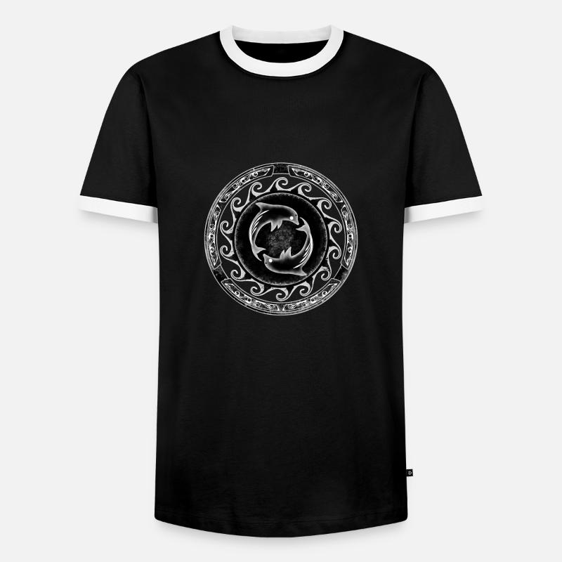 Atlantis dolphins - Men's Ringer Shirt - black/white