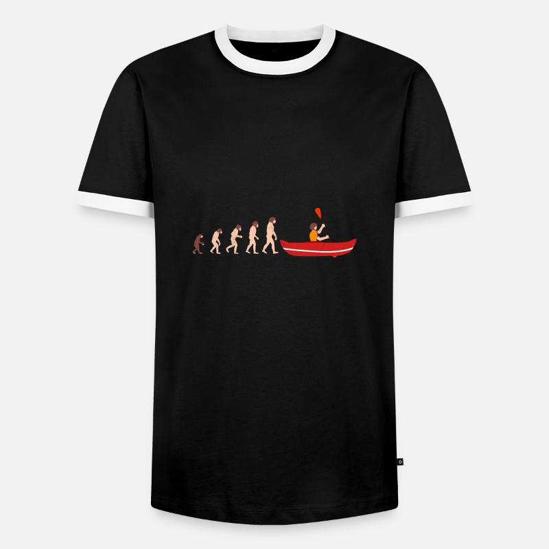 Evolution Canoeing Kanu Lustige Geschenkidee - Männer Kontrast-T-Shirt - Schwarz/Weiß
