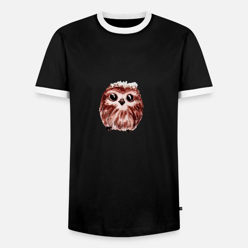 Baby Eule - Männer Kontrast-T-Shirt - Schwarz/Weiß