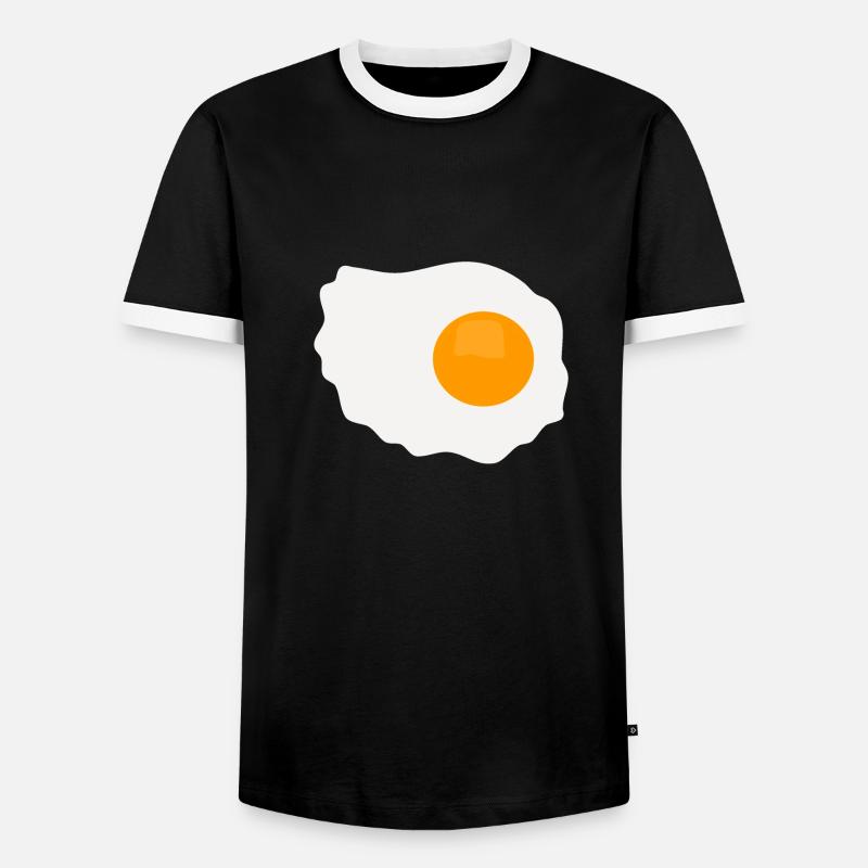 Ei Spiegelei - Männer Kontrast-T-Shirt - Schwarz/Weiß