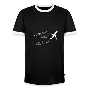 Aventure en mode avion Abenteuer Flugzeug - T-shirt contrasté Homme - noir/blanc - Devant - AI Model Female 172 light (172cm) & AI Model Male 178 light (178cm)